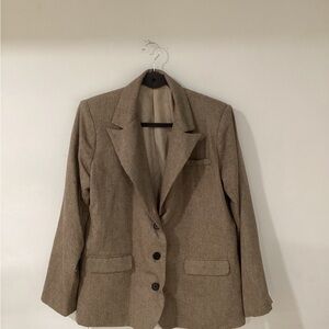 Nasty Gal Tan Blazer Classic Tailored Suit Jacket